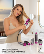 5 in 1 Multifunctional Hair Dryer Styling Tool, Detachable 5-in-1 Multi-Head Hot Air Comb, The Negative Ion Automatic Suction Hair Curler