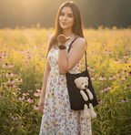 Cute Shoulder Bag Kawaii Tote Handbag with Cute Teddy Bear
