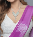 Butterfly Pendant Necklace with Earrings