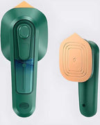 Green and beige device on a white background