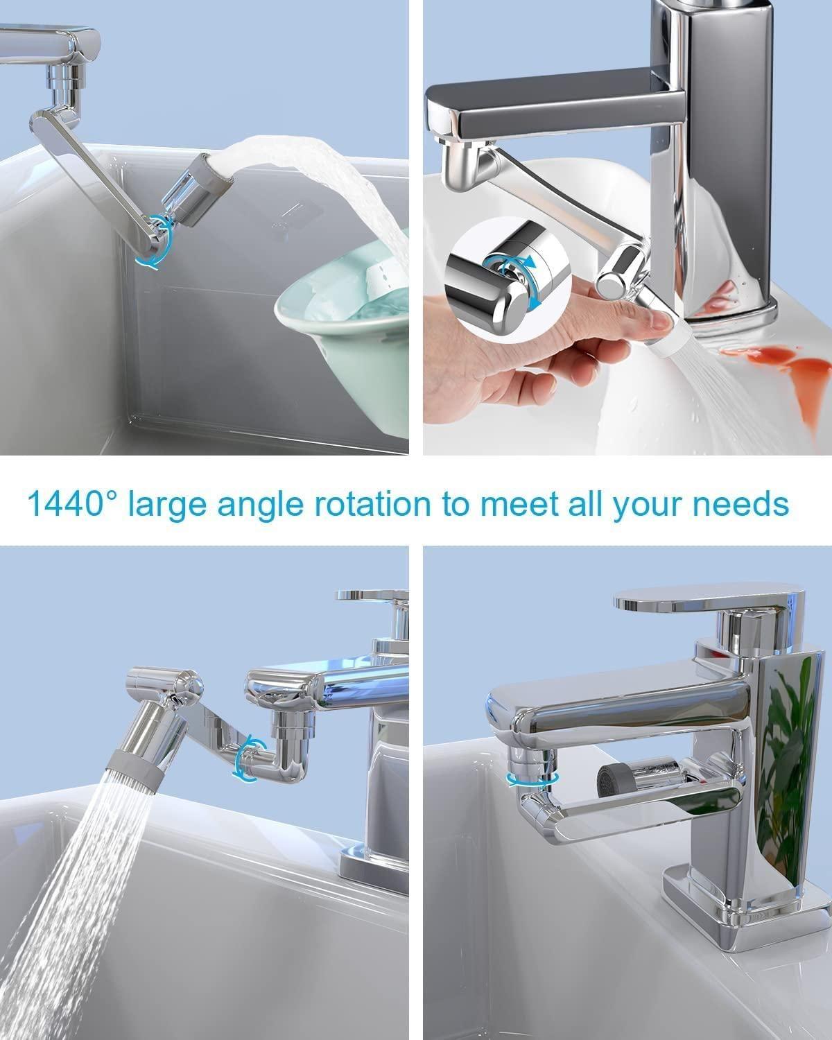 180° Rotating Faucet Extender Splash Filter