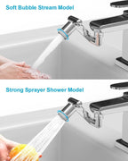 180° Rotating Faucet Extender Splash Filter