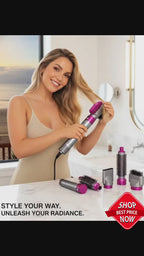 5 in 1 Multifunctional Hair Dryer Styling Tool, Detachable 5-in-1 Multi-Head Hot Air Comb, The Negative Ion Automatic Suction Hair Curler